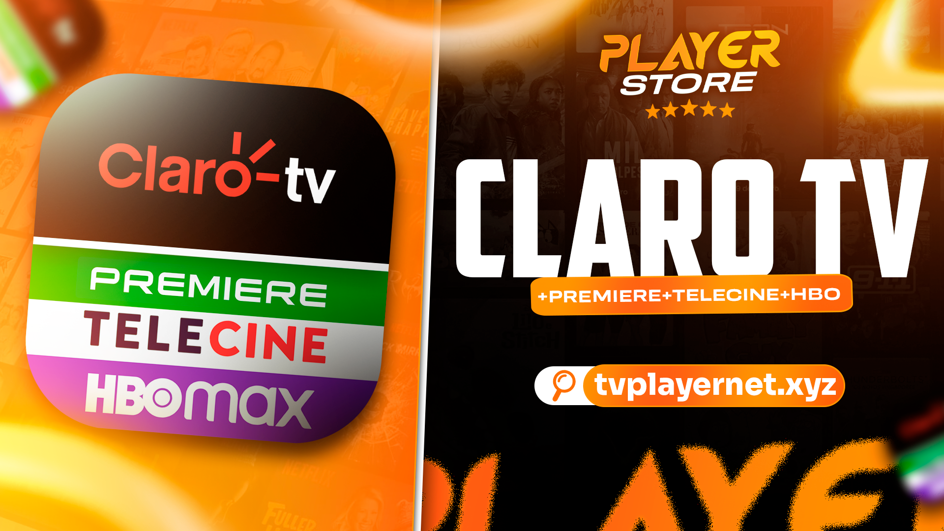 TELA CLARO TV + PREMIERE + TELECINE + HBO⚡️