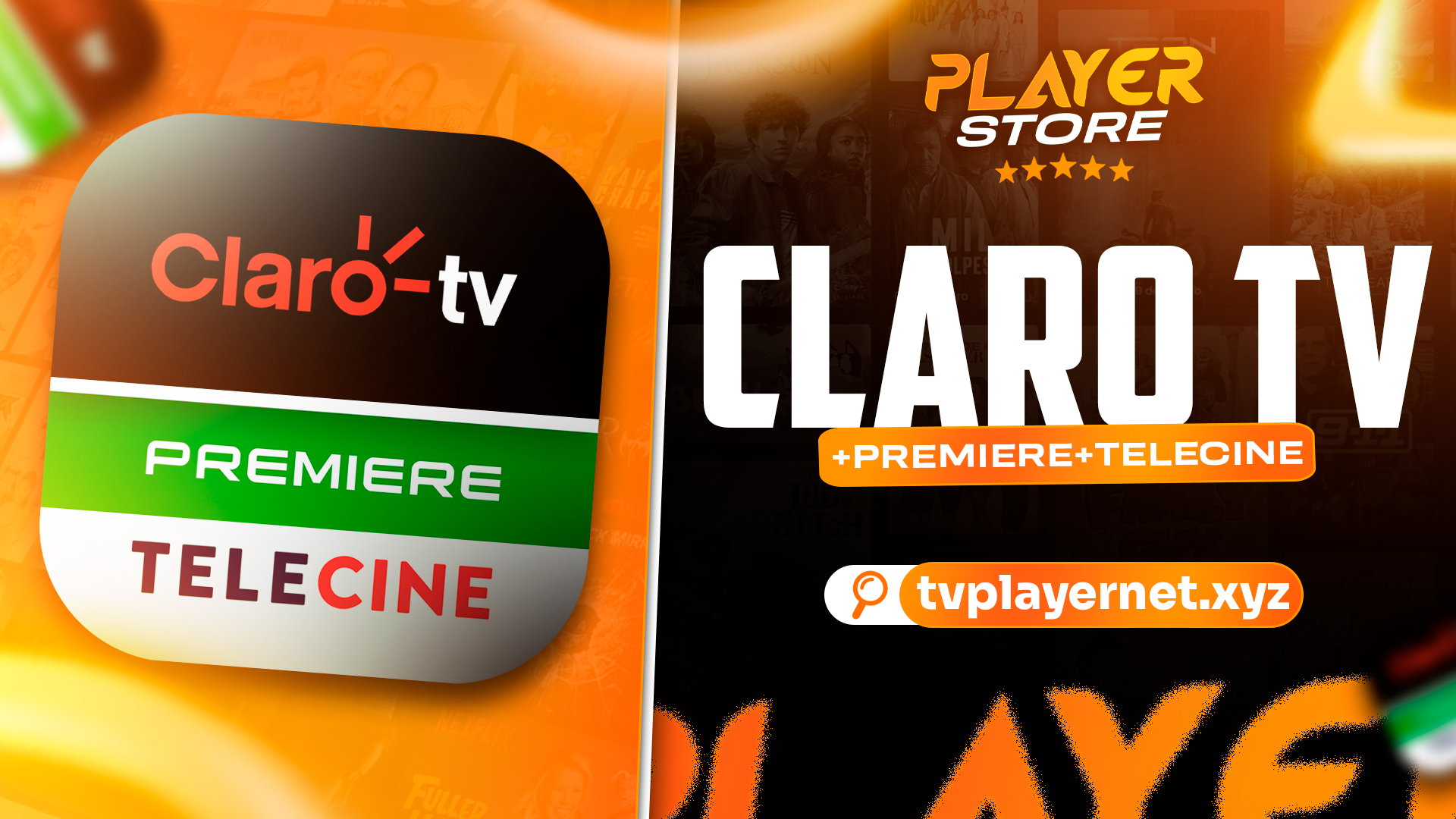 TELA CLARO TV + PREMIERE + TELECINE⚡️